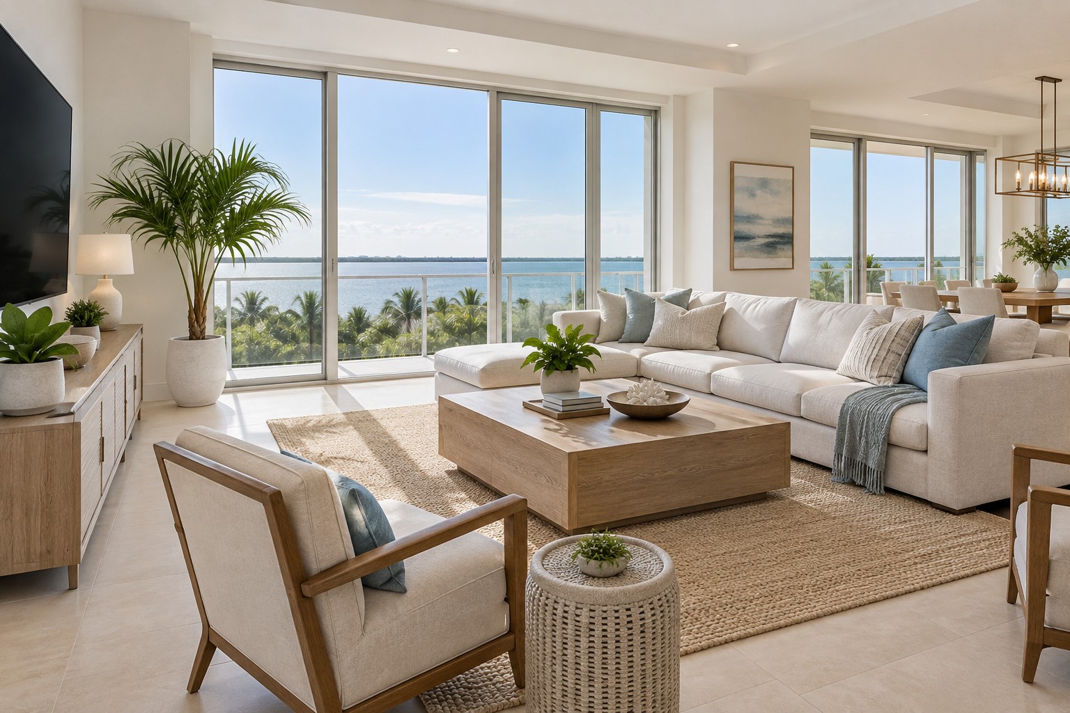 A bright Orlando living room interior, illustrative